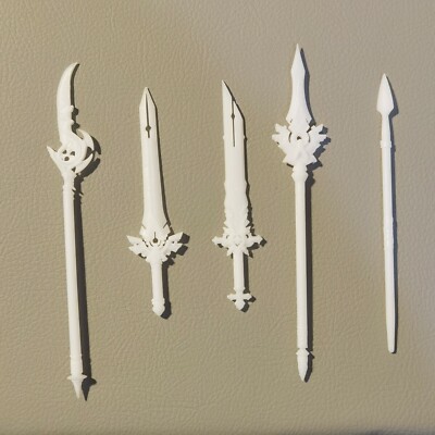 Compatible With mega bloks Genshin Impact 3D PRINT TOY WEAPONS Spear bundle of 5