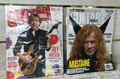 2 Guitar World Magazines David Bowie Trey Anastasia John Lennon Jan & April 2016