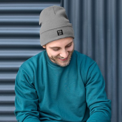 SoL I.D. Unisex Modern Beanie - Embroidered Logo, Cozy Knit Hat for Winter