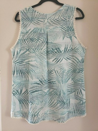 New Women's Sweater Knit Green & Beige Lace Tank Top By Designllc Size XL - Picture 8 of 10