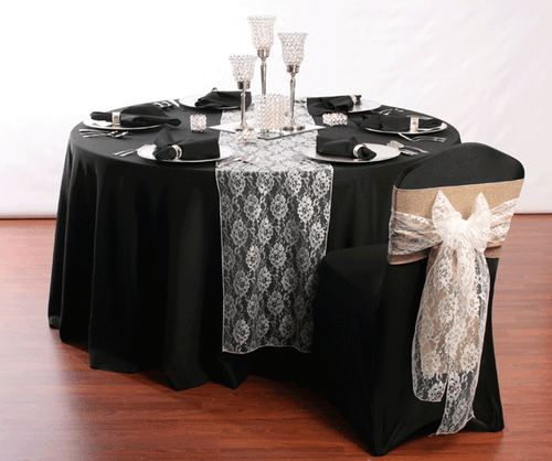8 Round 120" Polyester Tablecloths 5ft Table Cover PARTY High Quality USA BLACK - Picture 2 of 3