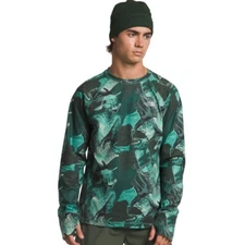 NORTH FACE MENS WINTER WARM ESSENTIAL CREW BASE LAYER, LICHEN TEAL CAMO, NWT, XL