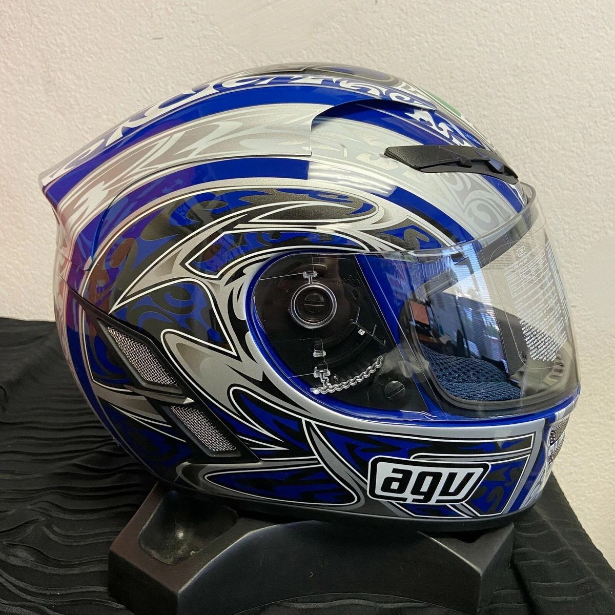 AGV Stealth Razor Full Face Street Motorcycle Helmet Blue Grey