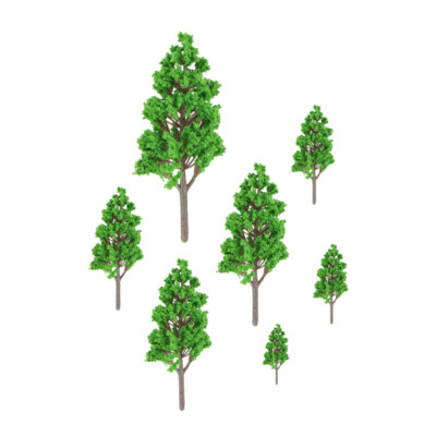  7 Pcs Plastikpappelbaum Pappelbaum-Modell Modellbaum Für Den Garten