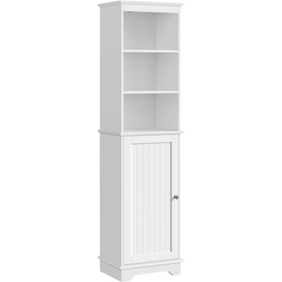 WOODEN CABINET Narrow Shelving Bathrooms White