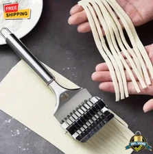 1 pc Stainless Steel Noodle Cutter Roller - Pasta Dough Slicer for Kitchen