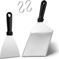 Grillspachtel Set, 2 StüCk Edelstahl Plancha Spachtel Grillwender FüR Smash Burg