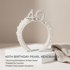 40th Birthday Tiara Crown Headband Forty and Fabulous Birthday Party Accessory