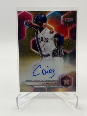 2023 BOWMAN'S BEST CAMILO DIAZ RC AUTO GOLD REFRACTOR #D 20/50 ASTROS