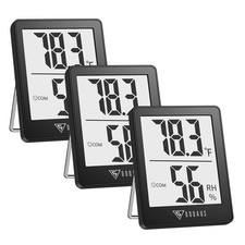 DOQAUS Digital Hygrometer Indoor Thermometer 3 Pack, Room 3 Black 