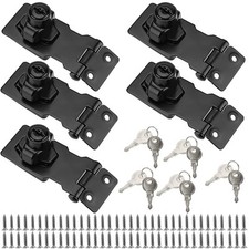 5 PCS 2.5 Inch Keyed Hasp Locks, Twist Knob Keyed Locking Hasp with Keys and ...