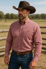 Ariat Pro Series Men  s XL Red Plaid Button Down Shirt VentTEK Mesh NWOT