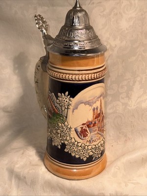 R. Bay Munchen Marienplatz  Handpainted beer stein Made in Germany 9.5  Munich