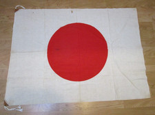 VINTAGE JAPANESE NATIONAL FLAG WWII ERA COTTON OR SILK CORNER TIE STRINGS