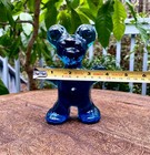 Excellent and Vintage Bergdala Glasbruk Sweden Crystal Blue Glass Bear — photo 5