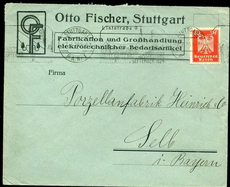 124573) DR Blg mit Perfin / Firmenlochung OF aus Stuttgart, Otto Fischer - Bild 1 von 1