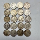 Roosevelt Dime 10C Lot of 20 Mixed Dates 1947-1964 Circulated Business