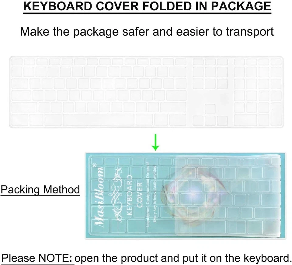Recubrimiento de cubierta de teclado de silicona para iMac USB con cable con transparente Foto 3 de 4