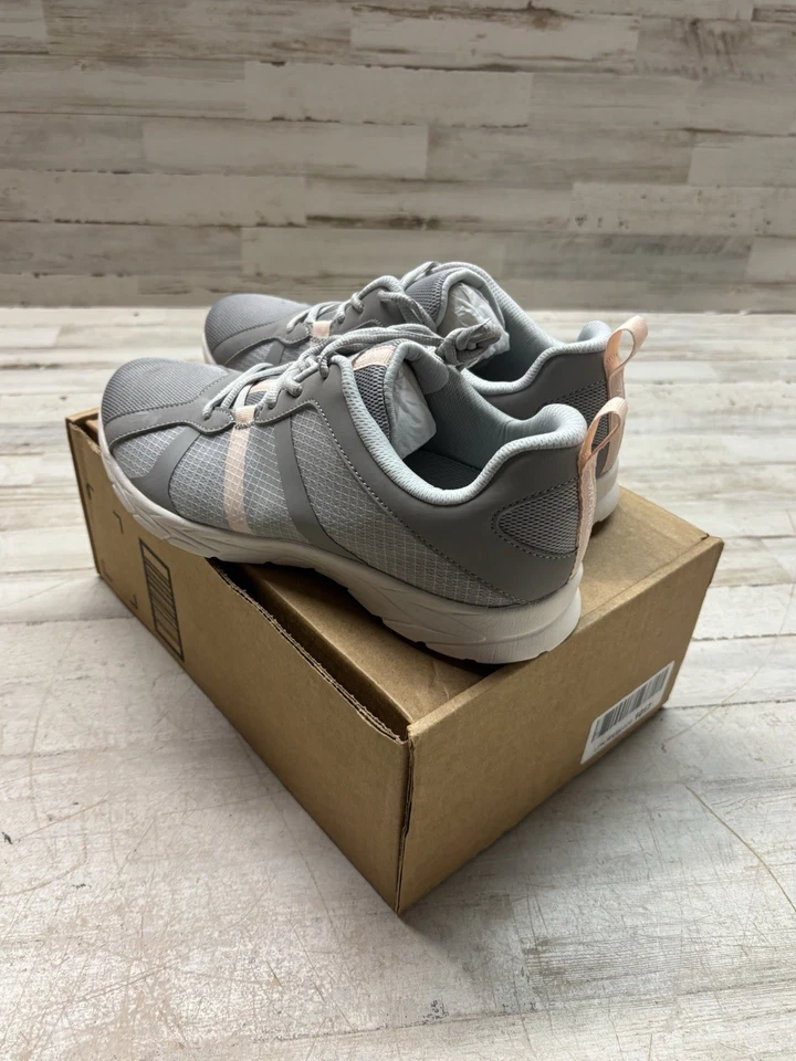 Zapatillas deportivas para mujer Vionic Radiant talla 12 gris claro rosa malla para caminar  Foto 4 de 4