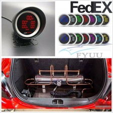 2"52mm 7 Color LCD Air Suspension Pressure Gauge Bar+PSI Dual Air Ride Meter 12V