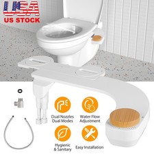Bidet Fresh Water Spray Kit Non Electric Toilet Seat Attachment with Dual Nozzle