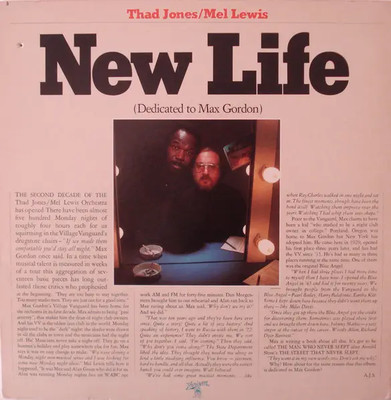 Thad Jones & Mel Lewis New Life (Dedicated To Max Gordon) Horizon Vinyl LP