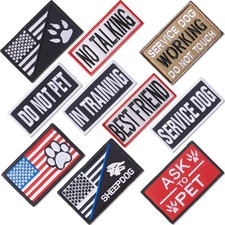 10 Pieces Service Dog Patches Ask to Do Not Pet Patch Vest Removable Tactical...