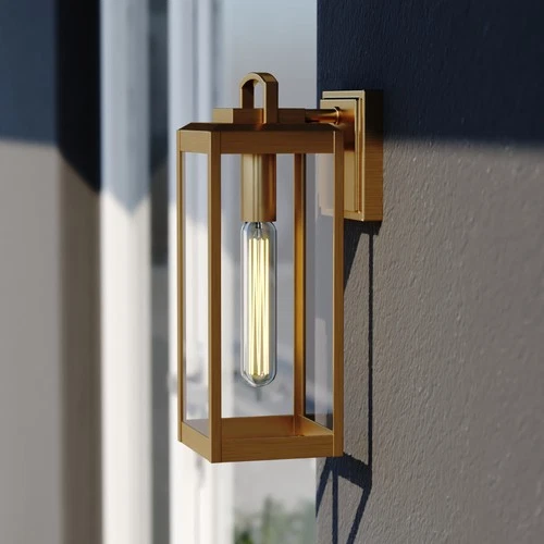 Vaxcel Lighting T0566 Kinzie 14" Tall Outdoor Wall Sconce - Brass - Picture 10 of 12