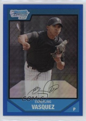 2007 Bowman Chrome Prospects Blue Refractor 148/150 Esmerling Vasquez #BC59 fm0