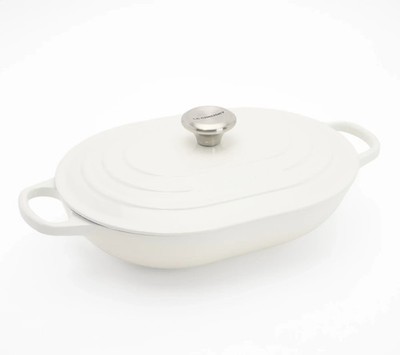 QVC - Le Creuset 3.75-qt Signature Cast-Iron Oval Casserole w/Lid K312631 - NEW