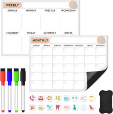 Magnetic Dry Erase Calendar for Refrigerator - 11.7X16.5 Inch Reusable Weekly 