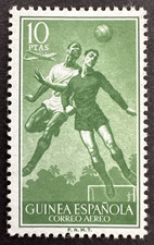 SPANISH GUINEA 1955-56 Sc# C19 MNH Air Mail Stamp  Soccer Football