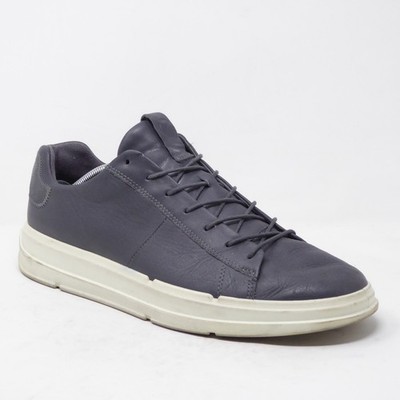 ECCO Mens Soft X Sneakers Shoes Gray Leather Low Top Lace Up 46EU / 12-12.5