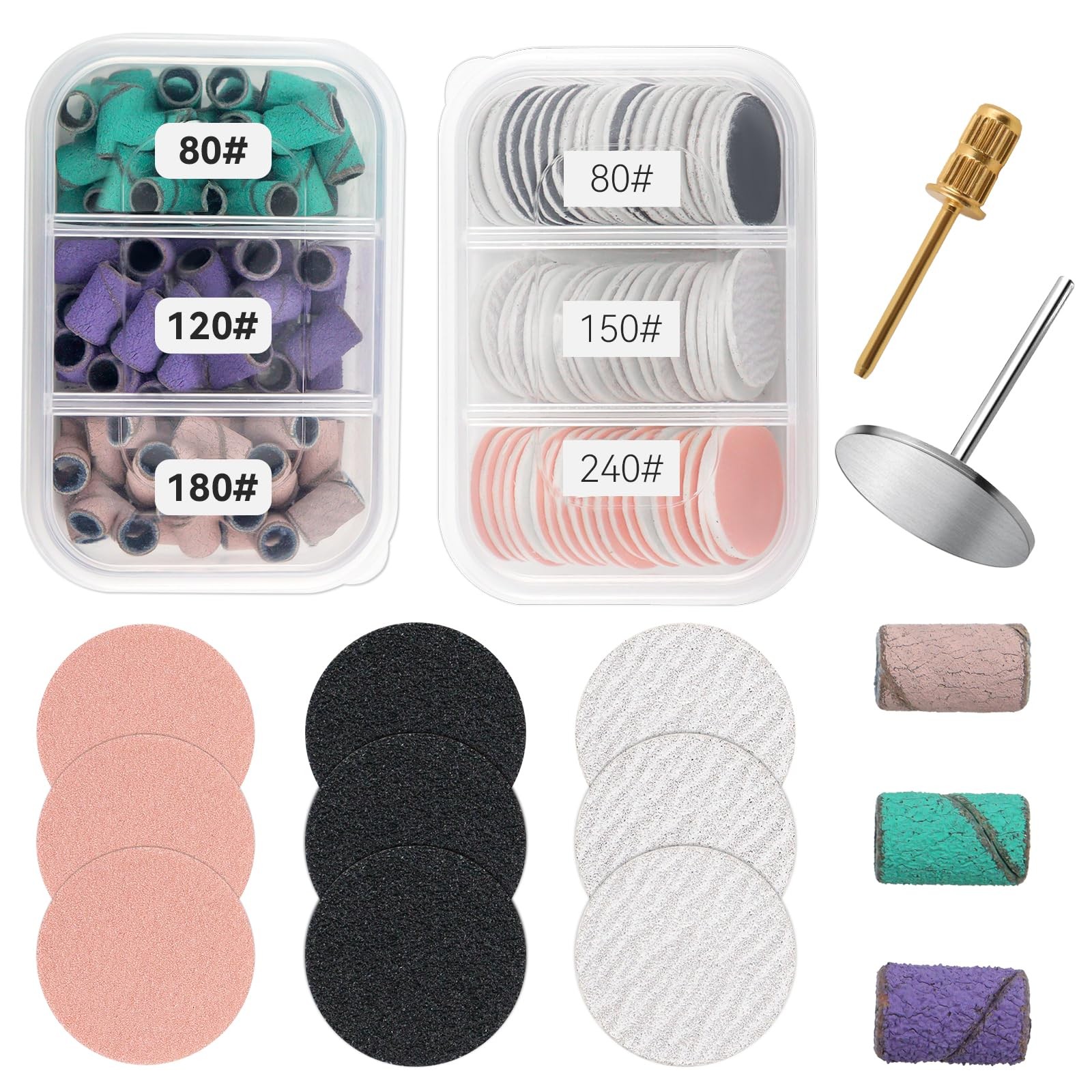 75 embouts de ponceuse à ongles grain 80 120 180 avec 60 manchons abrasifs cylindriques