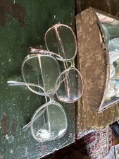 Vintage Pair Oversized Womens Bifocal Glasses Clear  Pink Frames Tura