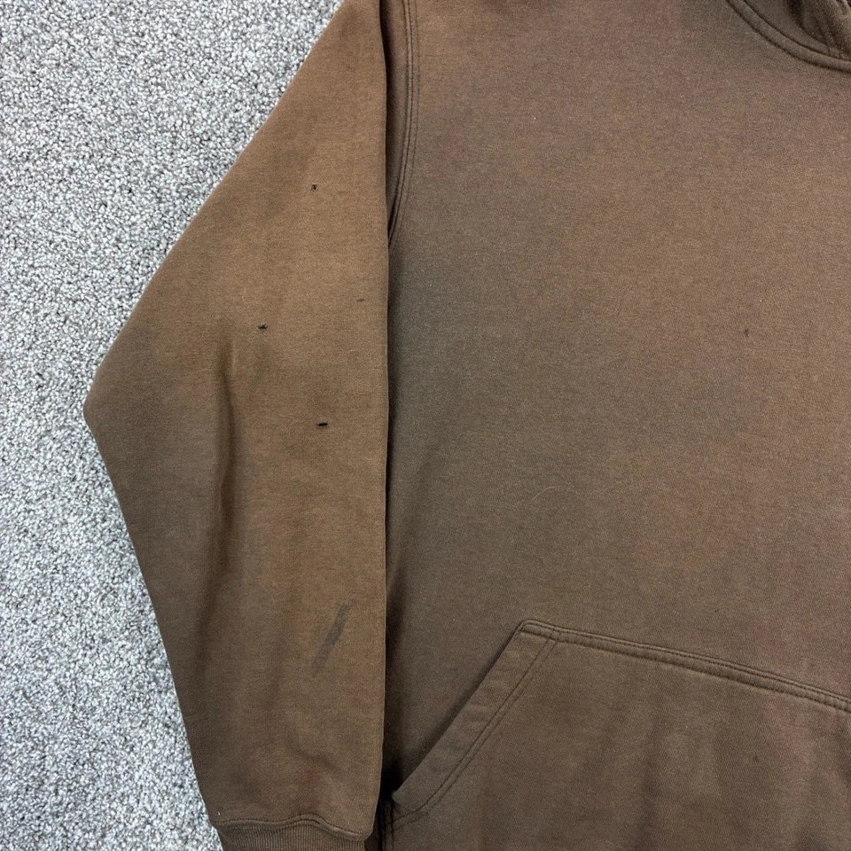 Schmidt Blank Hoodie Mens Large Brown Oversized Faded Sweatshirt Pullover Work - Image 4 of 4