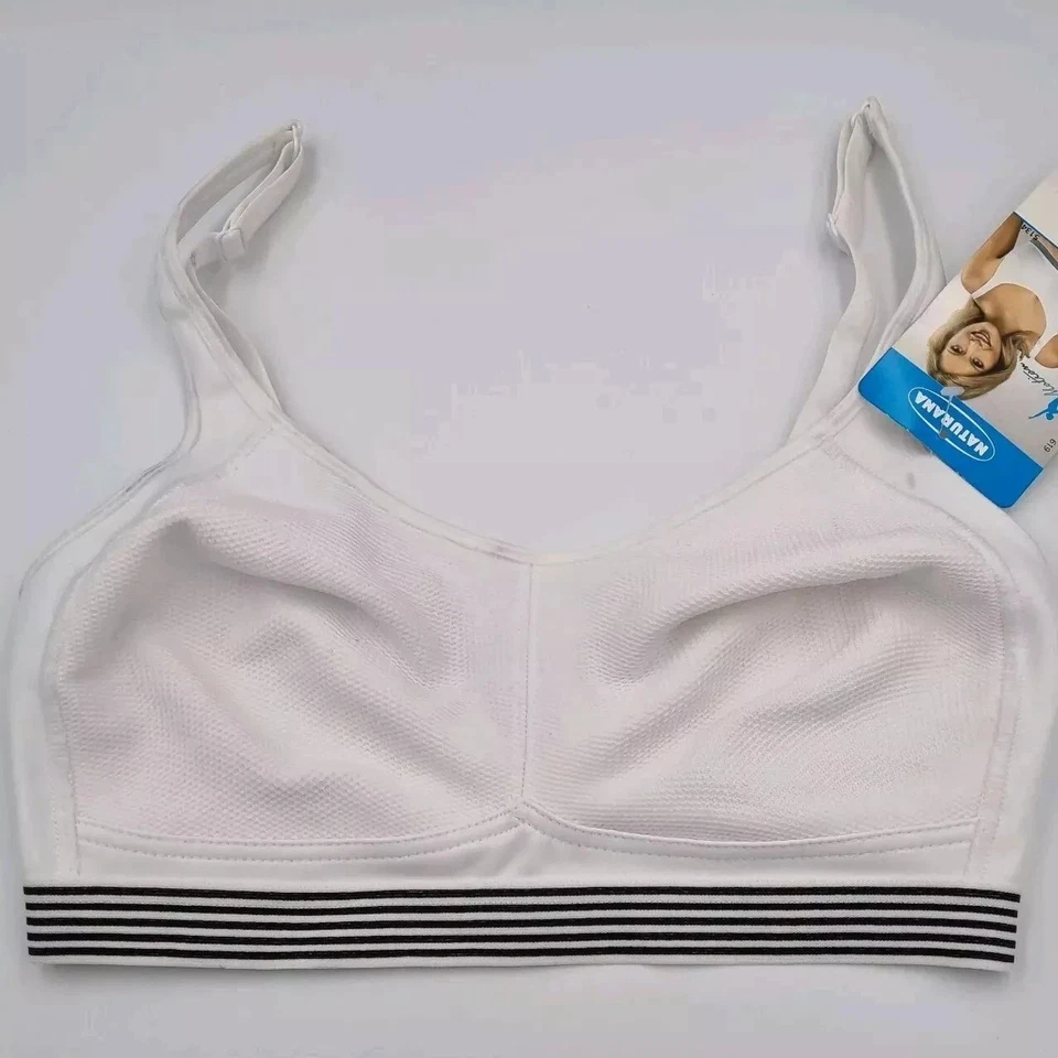 Sujetador deportivo NATURANA Motion 34D sujetador copa completa sin aros blanco 5134 TOTALMENTE NUEVO Foto 2 de 4