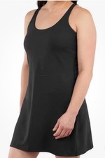 Elle Sport Women's Active Tank Dress, Black, Size- M With Inner Short NWT