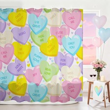 Valentines Shower Curtain Cute Heart Bathroom Decor Only You Valentine Shower Cu