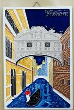 Vietri Ceramics 6x4’’ Venice Tile Made/painted by hand in Italy