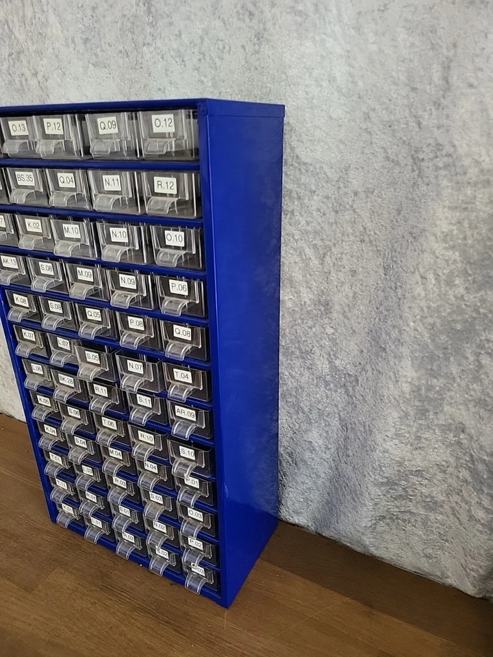 Kleinteilemagazin aus Metall stapelbar, Sortimentskasten, Schubladenschrank 60 - Bild 3 von 4