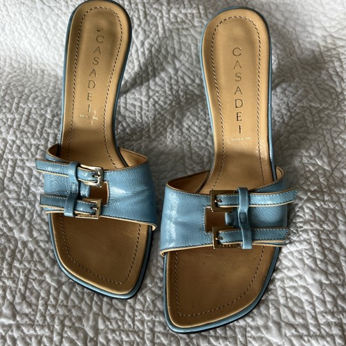 Casadei Open Toe Heel Slide Buckle Sandals