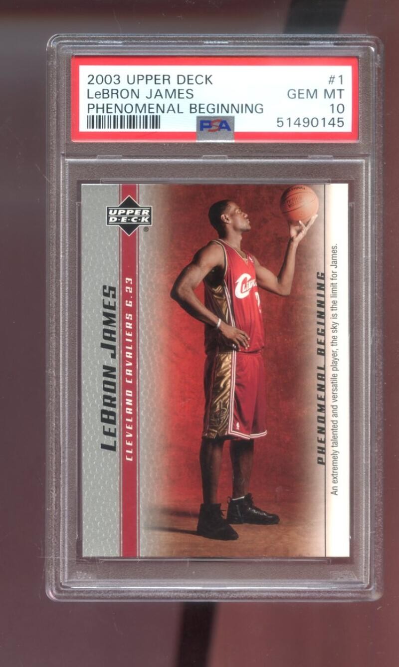 2003 Upper Deck Phenomenal Beginning #1 Lebron James ROOKIE RC PSA 10 Graded Car