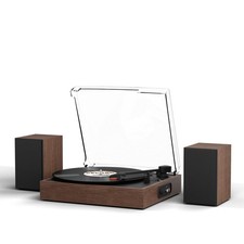Vinyl Record Player with External Stereo Speakers Vintage Turntable for Vinyl...