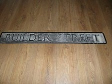Large Aluminium Road Sign BUILDER STREET Man Cave etc 114cm/15cm