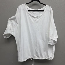 Xersion Sweatshirt Womens 3X Wide Neck Drawstring Hem Pullover Gray Sleeve Cuffs