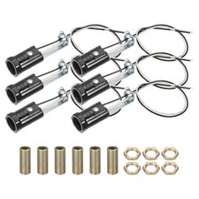 6pcs E12 Candelabra Base Lamp Holder Light Socket UL Listed with Wire 2.4"