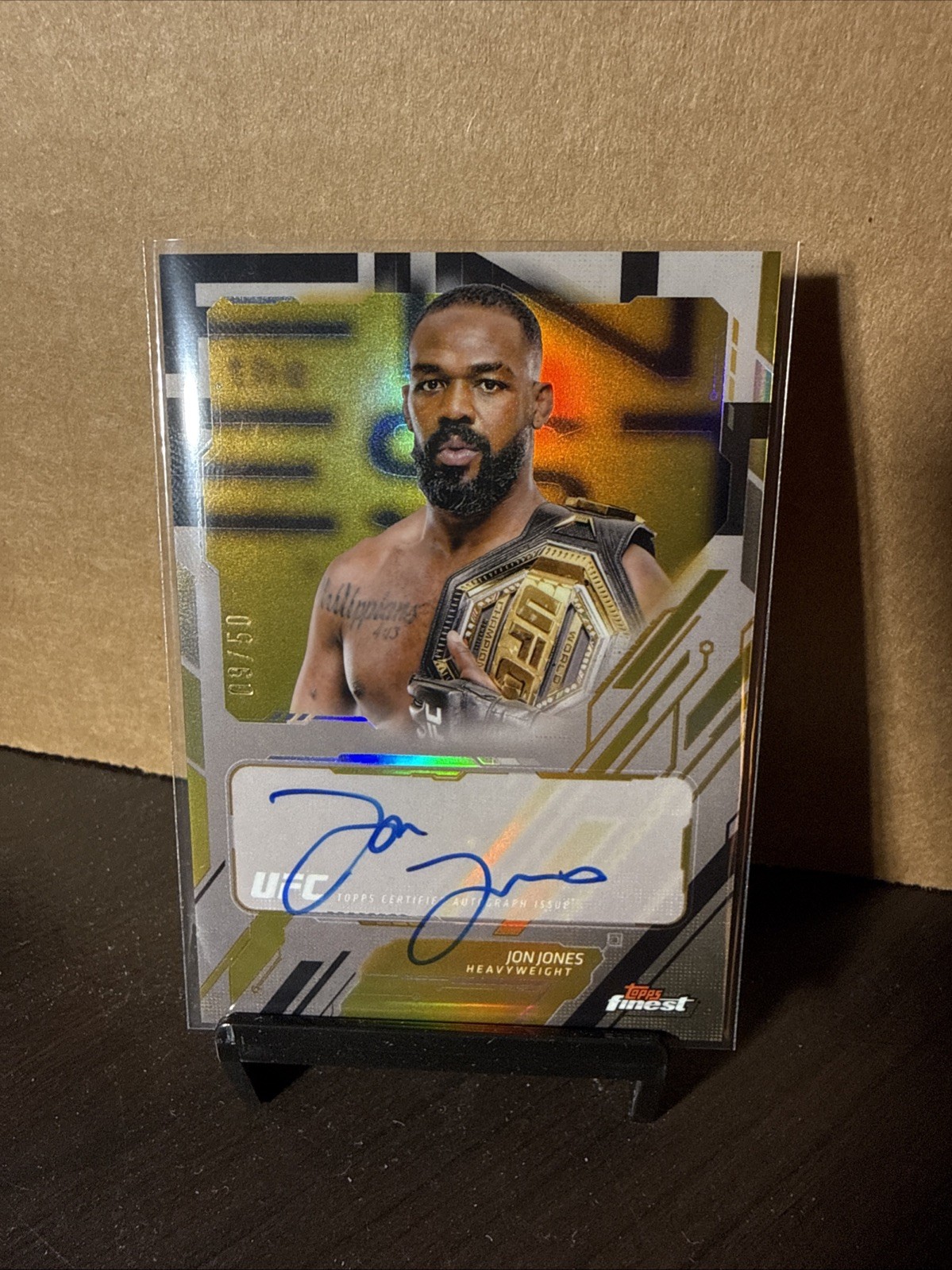 2025 Topps Finest UFC - Jon Bones Jones - The Finest Auto - Gold Refractor /50