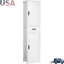 Tall Storage Cabinet Multi-Purpose Floor Cabinet W/ Adjustable Shelves New