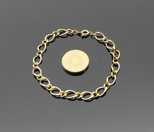 LOVELY UNISEX GIFT YELLOW GOLD GP 19CM OPEN LINK BRACELET 7.5 INCHES - Picture 3 of 3